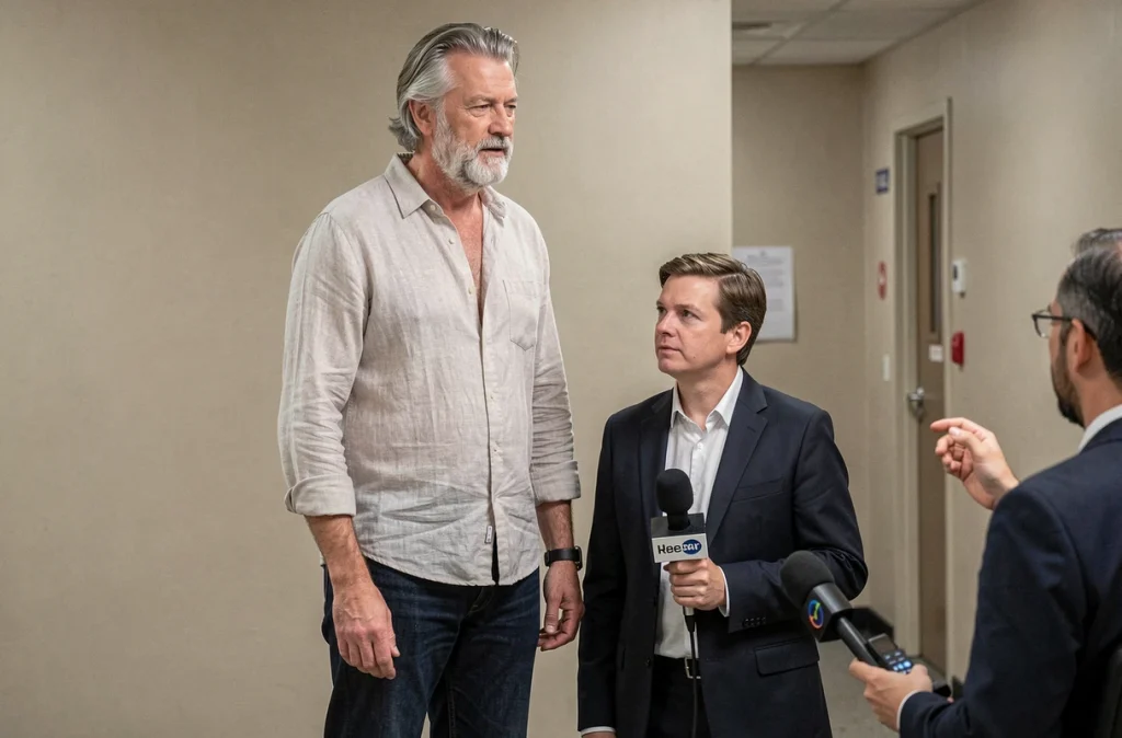 Comparaison de taille de Florent Pagny lors d'une interview en coulisses