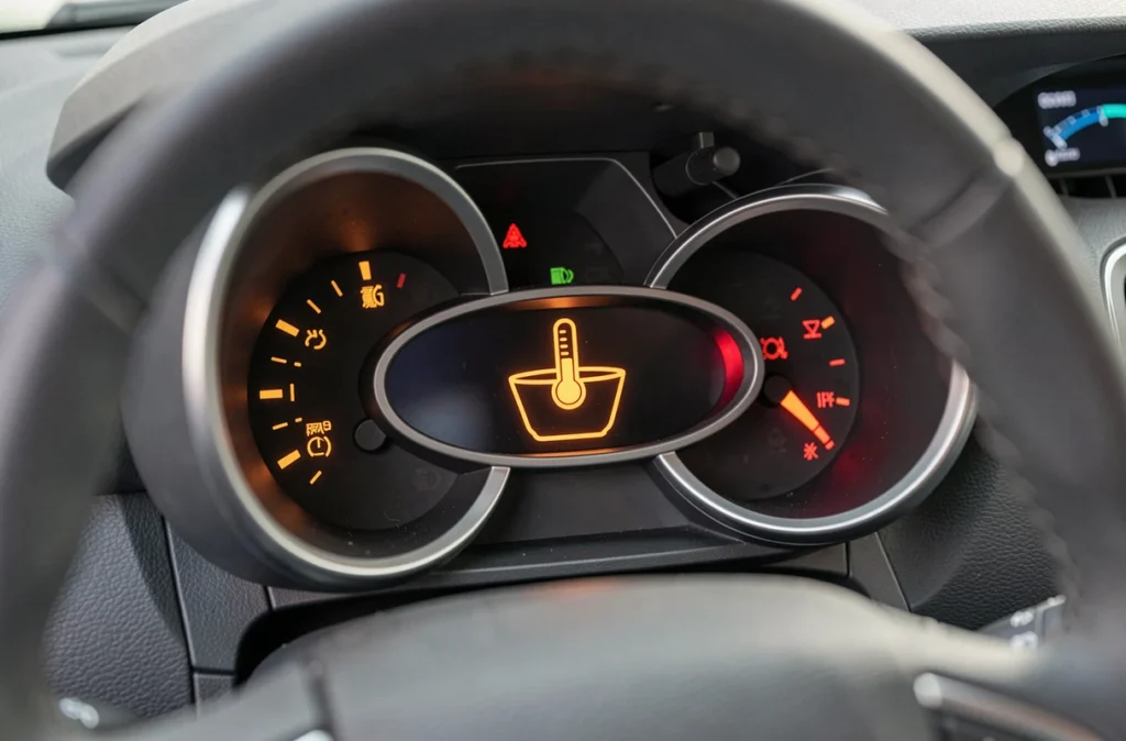 Voyant goutte bassine allumé sur le tableau de bord d'une Renault Clio 3